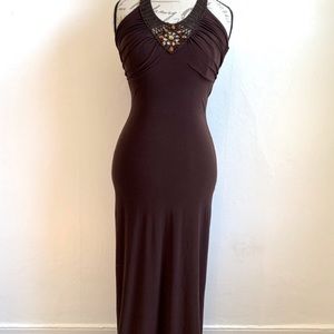 Brown Dress Gown Knit Tank Prom Taboo Bodycon
